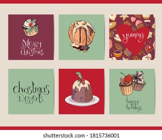 Establecer con diferentes plantillas cuadradas de Navidad
