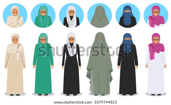 Set Different Standing Arab Old Women Stock Vector (Royalty Free ...