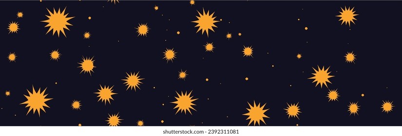 Set of different stars. Abstract star of confetti. Light explodes on a transparent background. Seamless.