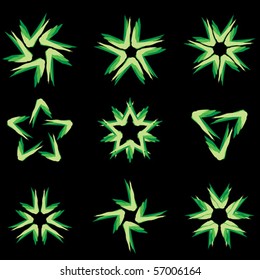 Set of different stars icons for your design. Black edition #8