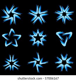 Set of different stars icons for your design. Black edition #6