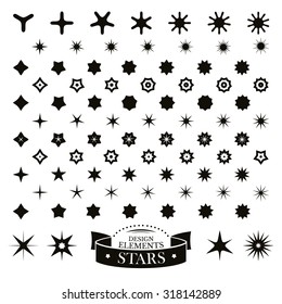 Set of different stars vector illustration