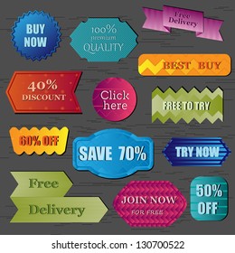 Set Of Different Stickers - Vector Illustration, Graphic Design Editable For Your Design
