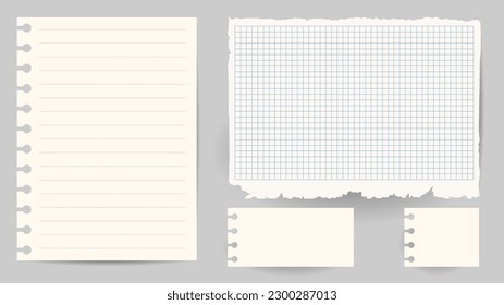 Set of different sticky notes with colored masking tape isolated on  background , illustration Vector EPS 10