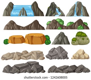 Set of different stone illustration