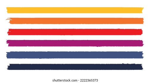 Set of different strokes of colored paint on a white background - Vector illustration