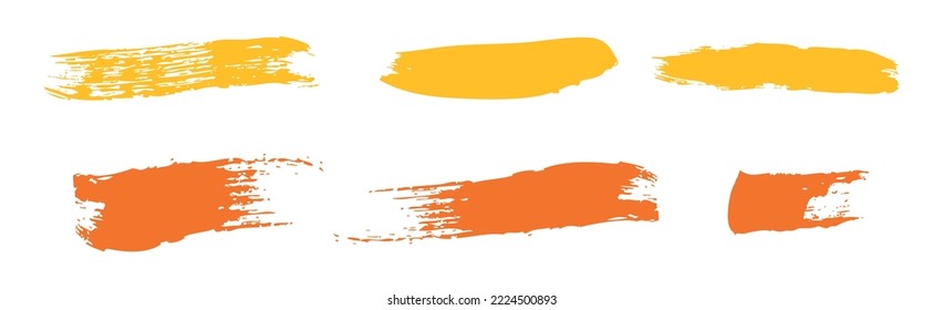 Set of different strokes of colored paint on a white background - Vector illustration