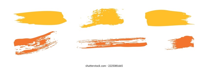 Set of different strokes of colored paint on a white background - Vector illustration