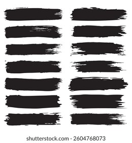 Set of different style brush strokes grunge stripe