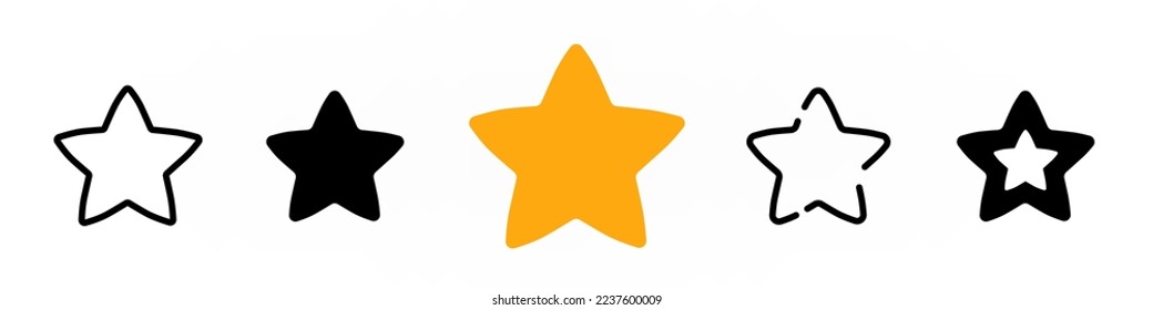 Conjunto de ilustraciones de formas de estrellas de estilo diferentes