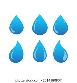 Set Of Different Style Water drop vector icon design
