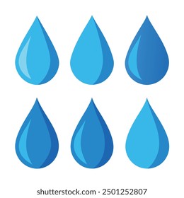  Set Of Different Style Water Droplets