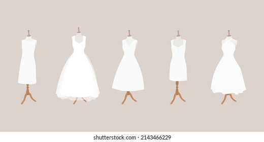 Conjunto de estilos diferentes vestidos de bodas. 