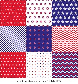Set of different summer seamless patterns