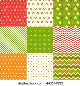 Set of different summer seamless patterns