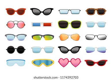 Set of different sun glasses