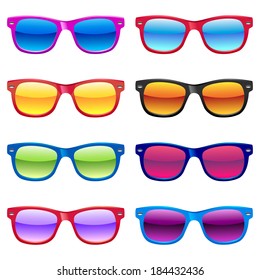 Set of different sun glasses for your designs.