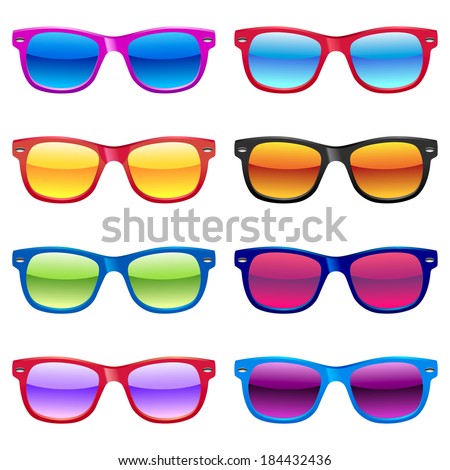 Set of different sun glasses for your designs.