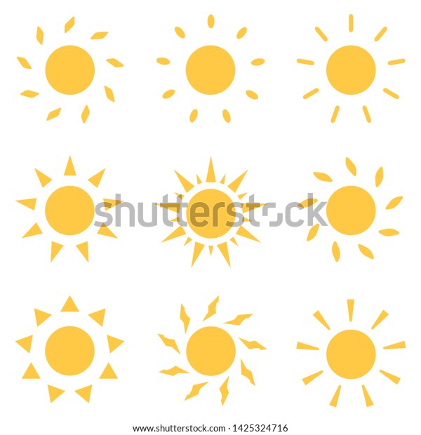 Set Different Sun Icons Vector Illustration Stock Vector (Royalty Free ...