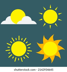 A Set of different Sun Vector illustration 