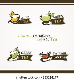 Set of different symbols tea