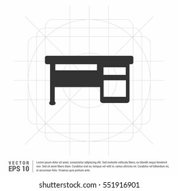 Set of different tables. Black contour silhouettes of furniture

