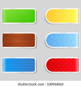 Set of different tabs, vector eps10 illustration