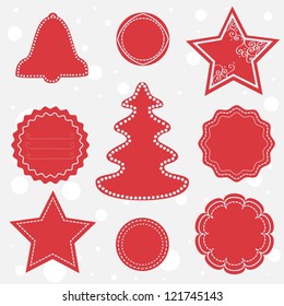 Set of different tags and frames for christmas and other occasions. Vector illustration.
