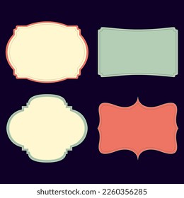 set of different tags and shapes illustration vector