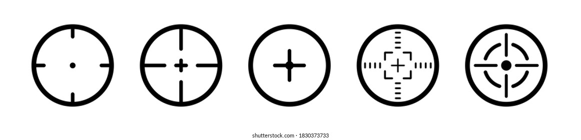 Set of different target icon, icons in line style, vector illustration