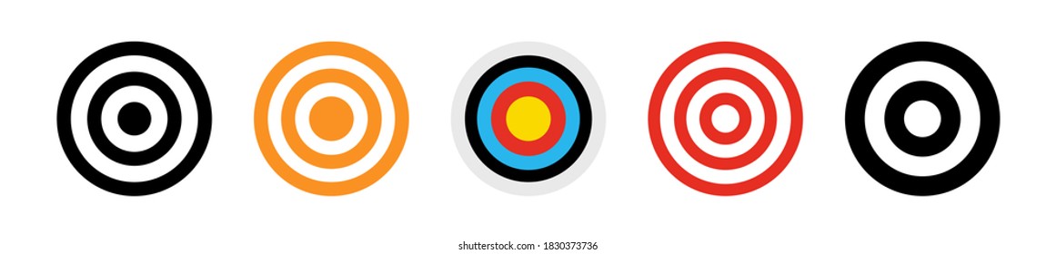 Set of different target icon, icons in line style, vector illustration