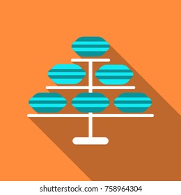 Set of different taste french macaroons,collection of variation colorful french macarons,vector art image illustration, isolated on background.Beautiful card.