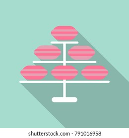 Set of different taste french macaroons,collection of variation colorful french macarons,vector art image illustration, isolated on background.Beautiful card.