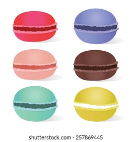 Set of different taste macaroons.