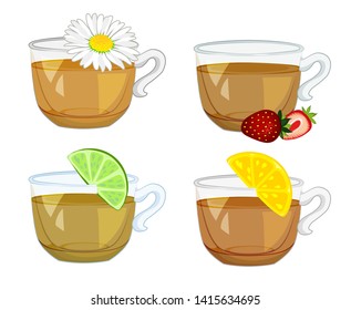 Set of different tea flavors
