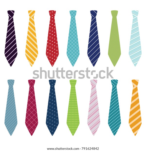 Set Different Ties Vector Illustration Stock Vector (Royalty Free