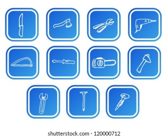Set of Different Tools, icon set