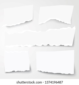 Set of Different Torn Paper Shapes. Vector Illustration.