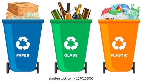 set different trash bin illustration stock vector royalty free 1290106000 shutterstock