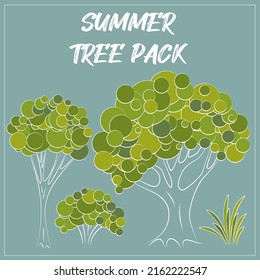 Set of different tree design Vector