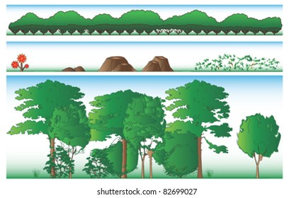 set of different trees...vector
