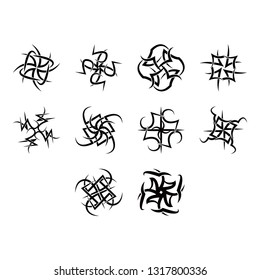 Set of Different Tribal Rosettes Tattoo
