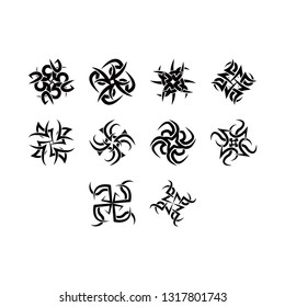 Set of Different Tribal Rosettes Tattoo Design vector