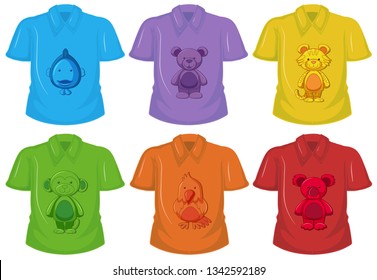 Set of different T-shirt illustration