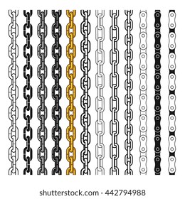 set of different type chains. isolated on white background vector graphics shapes