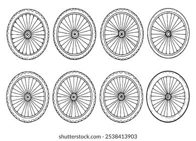 Set of Different type of Coffee 8pcs bold line Art
