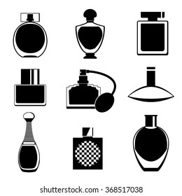 Set of different type of perfume bottles