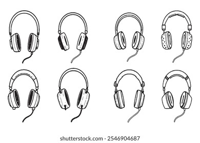 Conjunto de diferentes tipos de auriculares con cancelación de ruido SoundGuard 8 piezas Solo línea delgada, color negro sólido, sin sombra