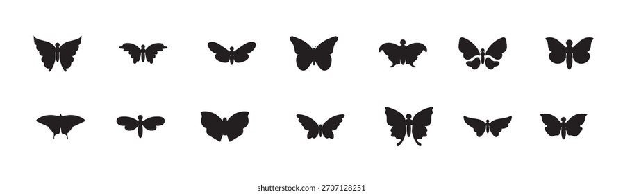 Set of Different Types of Butterflies
