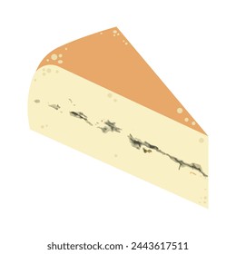 Set of different types of cheese. Cheddar, brie, roquefort, gouda, comte, morbier. Cut into triangles and slices of delicious cheeses. Flat vector illustration in flat style isolated on background.